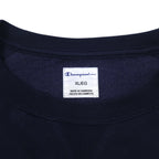 Champion elite V-neck sweatshirt, XL, navy, cotton, brushed lining, script logo