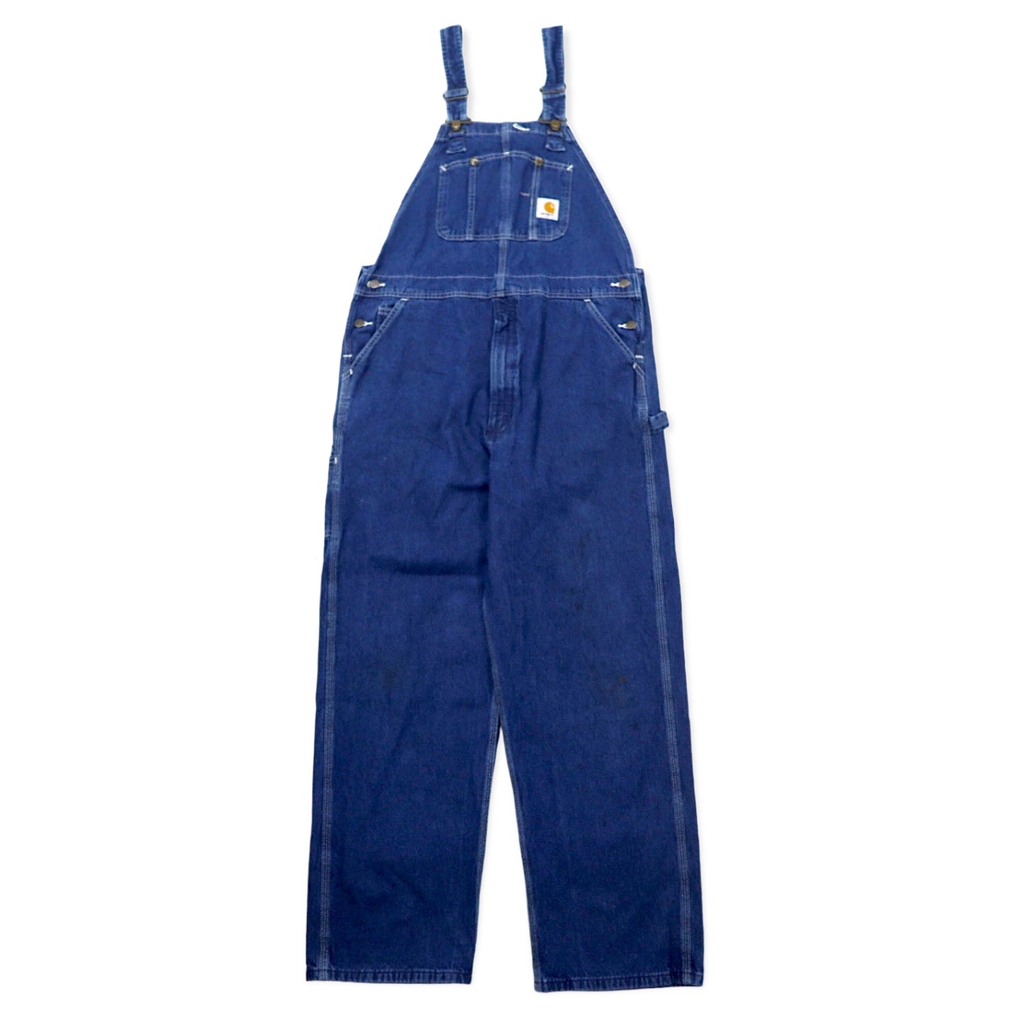 Carhartt ルーズフィット デニム オーバーオール 38 ブルー コットン WASHED DENIM BIB OVERALL R07-DST