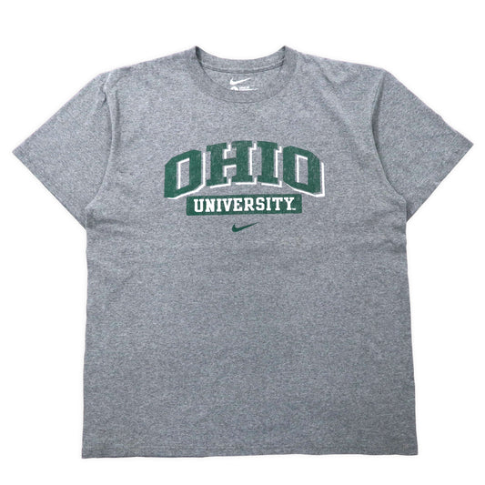 日本然リトテ-古着オンライン-NIKE ルーズフィット カレッジプリント Tシャツ L グレー コットン OHIO UNIVERSITY-Nike loose fit college print T-shirt L Gray Cotton OHIO UNIVERSITY