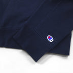 Champion elite V-neck sweatshirt, XL, navy, cotton, brushed lining, script logo