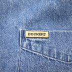 DOCKERS (Levi's) 90s Denim Button-Down Shirt, Size XL, Indigo Blue, Khakiware BASIC DENIM