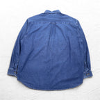 DOCKERS (Levi's) 90s Denim Button-Down Shirt, Size XL, Indigo Blue, Khakiware BASIC DENIM