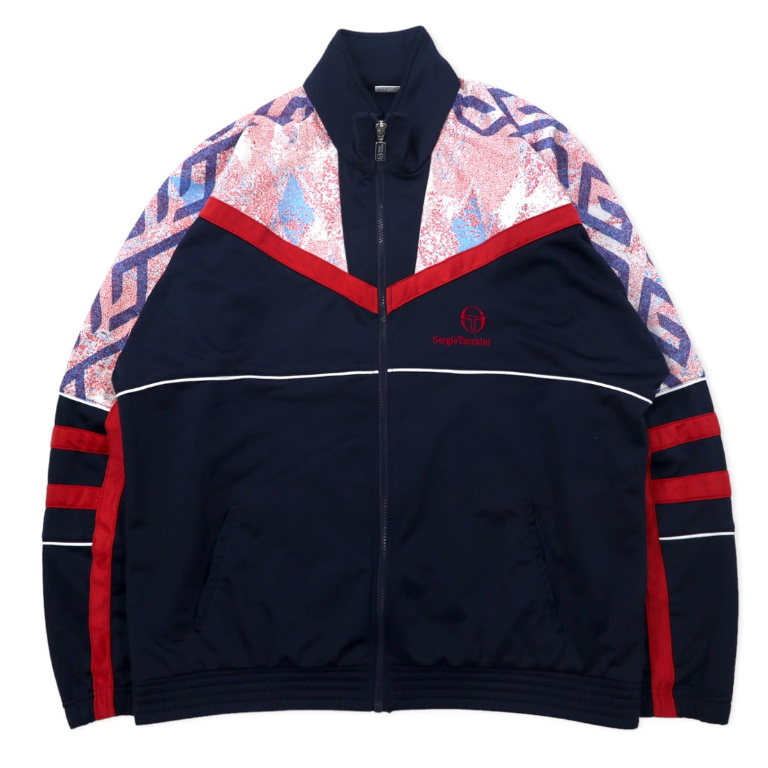 日本然リトテ-古着オンライン-Sergio Tacchini イタリア製 90年代 トラックジャケット ジャージ 52 ネイビー ポリエステル-Sergio Tacchini Italy Made 90's Track Jacket Jersey 52 Navy Polyester