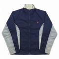 TOMMY HILFIGER 90s Stand Collar Nylon Jacket M Navy Grey Reflective Lines