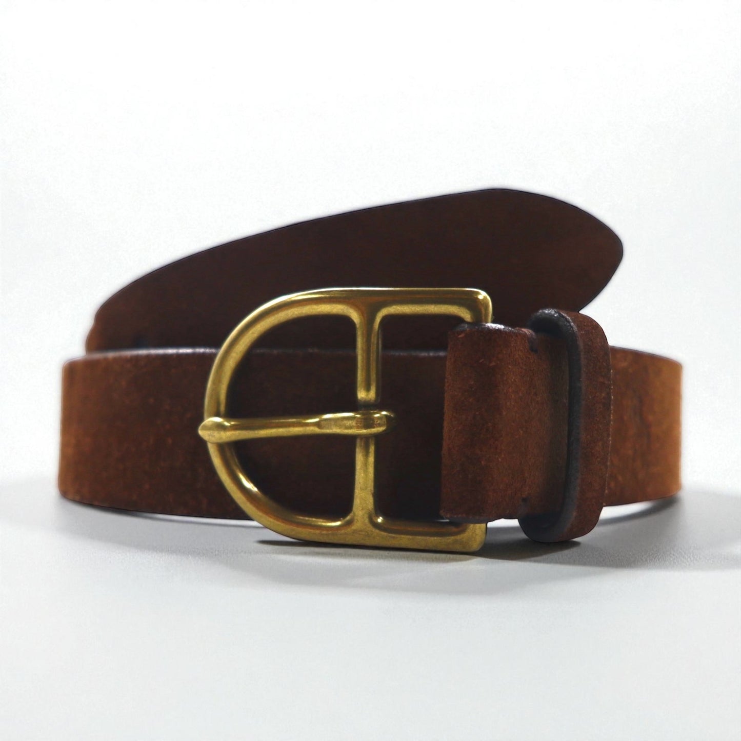 Polo Ralph Lauren スエード ベルト イタリアンレザー ブラウン ゴールド バックル 1326