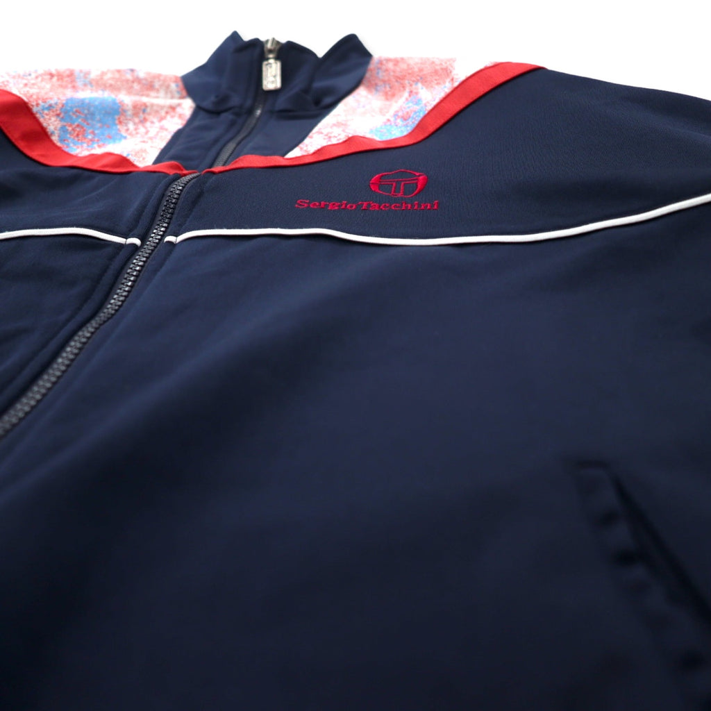 Sergio Tacchini Made in Italy 90s Track Jacket Jersey Size 52 Navy Polyester
