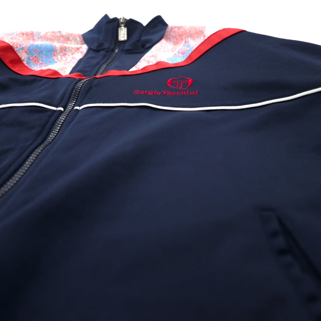 Sergio Tacchini Made in Italy 90s Track Jacket Jersey Size 52 Navy Polyester
