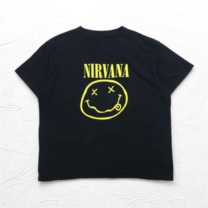 NIRVANA ニルヴァーナ バンド Tシャツ XL ブラック コットン スマイリー