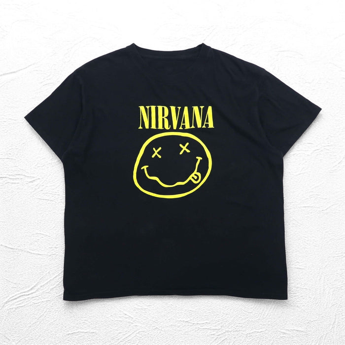 NIRVANA Nirvana Band T-Shirt XL Black Cotton Smiley