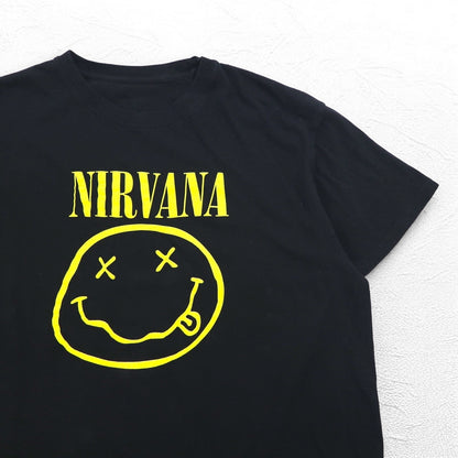 NIRVANA ニルヴァーナ バンド Tシャツ XL ブラック コットン スマイリー