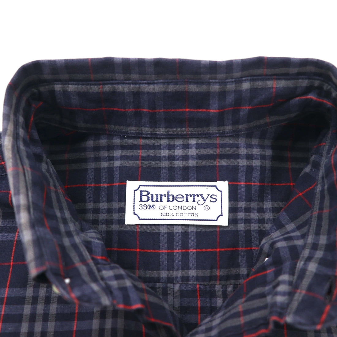 Burberrys ノバチェック 半袖 ボタンダウンシャツ M ネイビー 胸ポケット ワンポイントロゴ刺繍