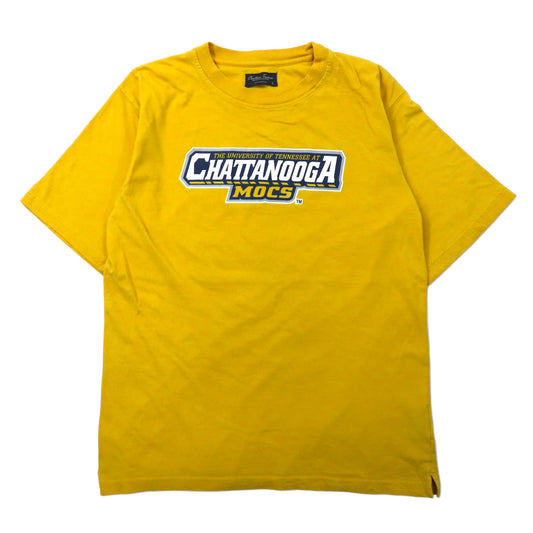 日本然リトテ-古着オンライン-ビッグサイズ カレッジプリントTシャツ L イエロー コットン CHATTANOOGA MOCS パキ綿-