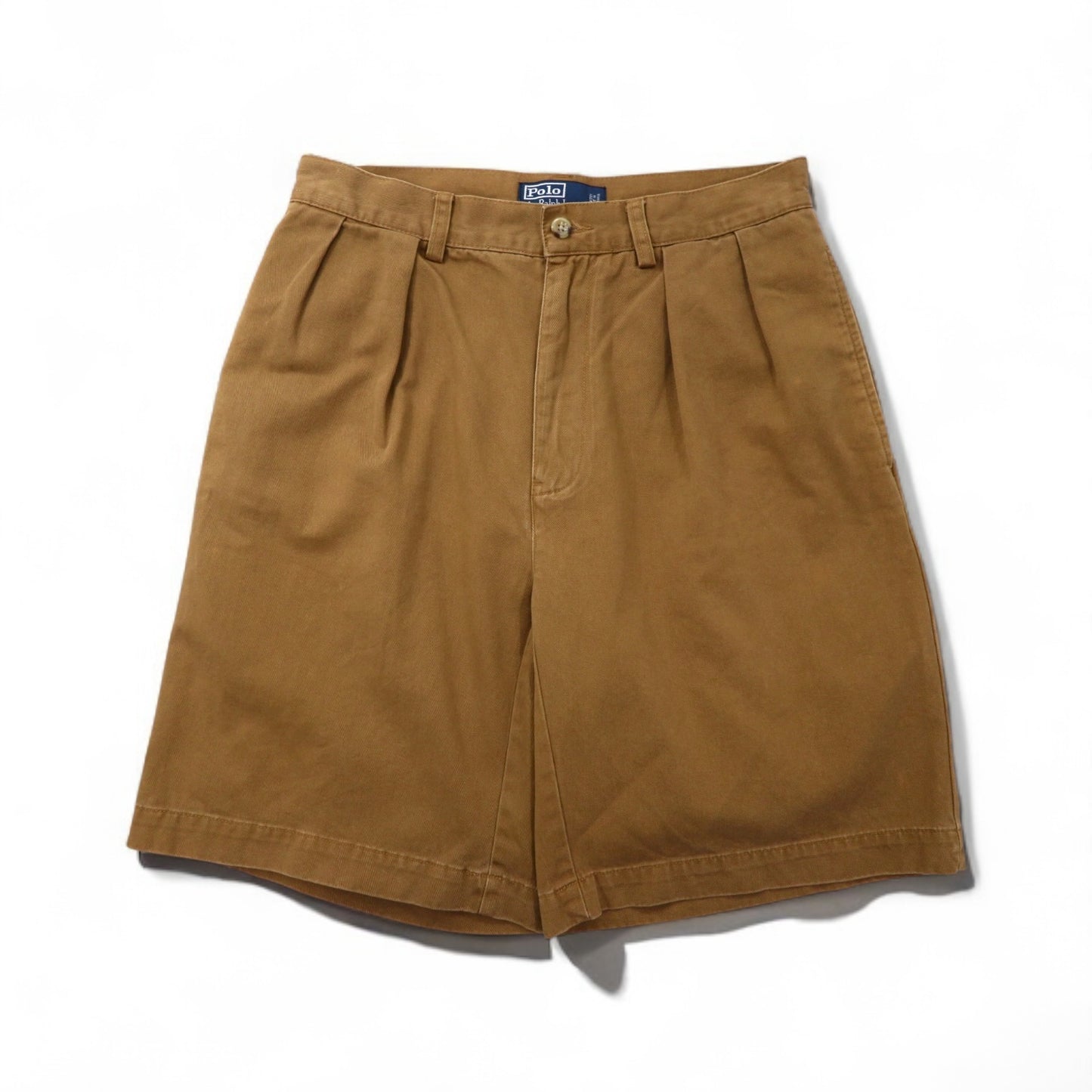 Polo by Ralph Lauren 90年代 TYLER SHORT ポロチノ 2タック ショート チノパンツ M ベージュ コットン
