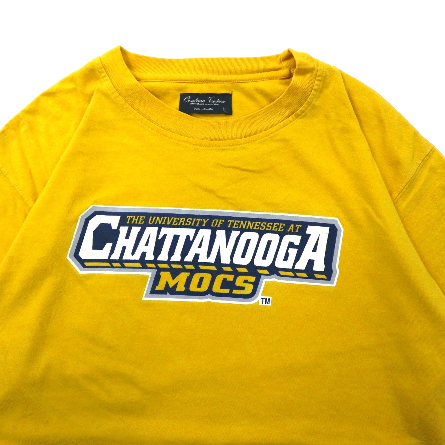 ビッグサイズ カレッジプリントTシャツ L イエロー コットン CHATTANOOGA MOCS パキ綿