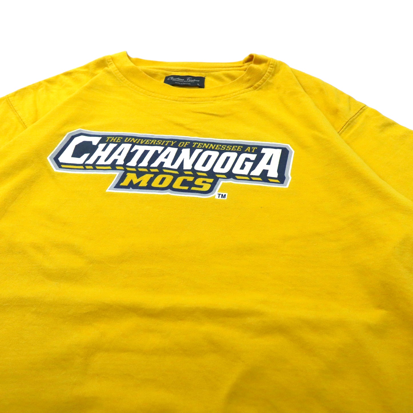 ビッグサイズ カレッジプリントTシャツ L イエロー コットン CHATTANOOGA MOCS パキ綿