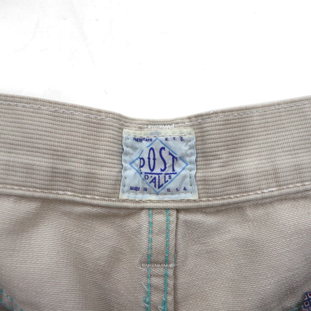 POST OVERALLS ( POST O’ALLS ) USA製 コーデュロイ チノパンツ ワークパンツ M ベージュ TALONジップ 5ポケット