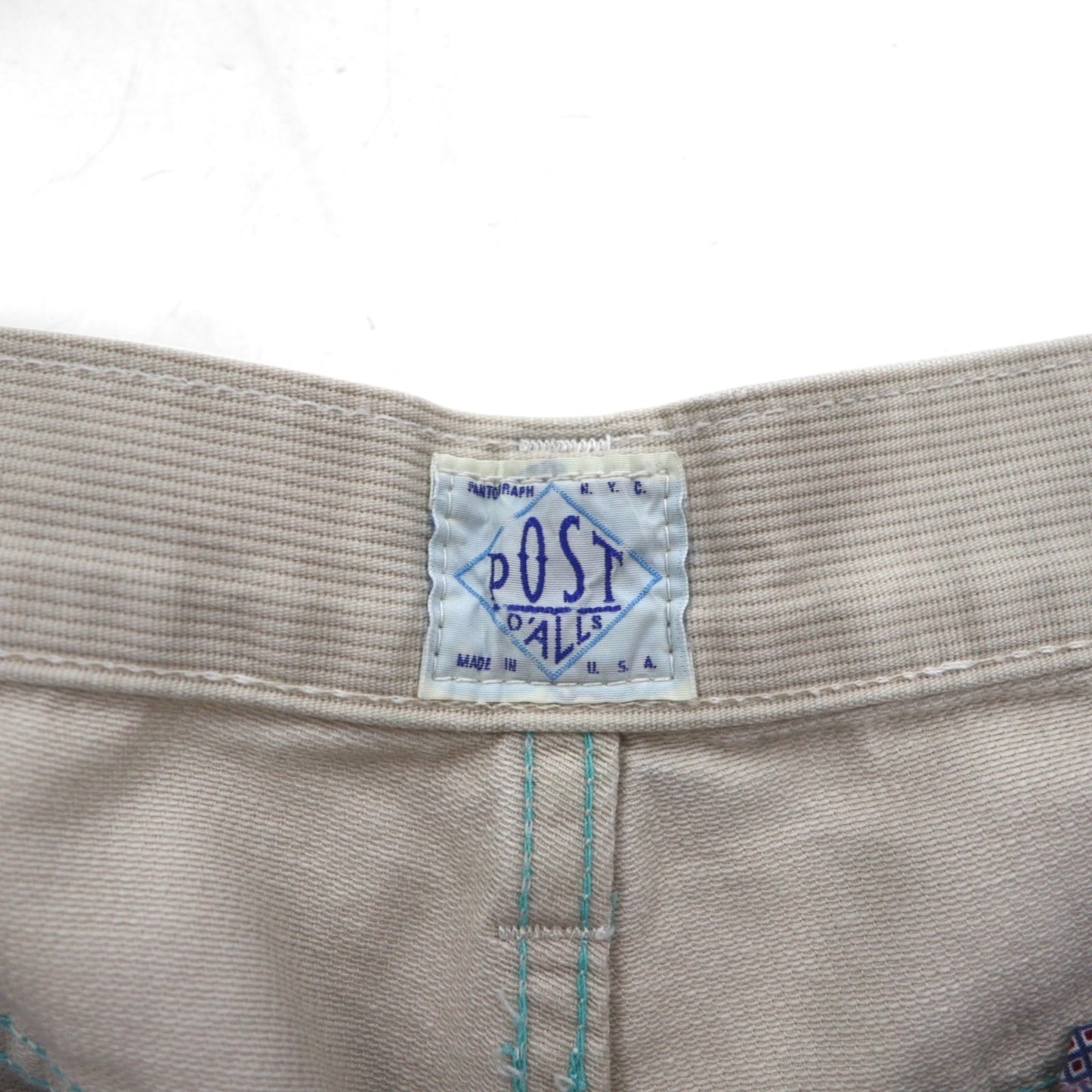 POST OVERALLS ( POST O’ALLS ) USA製 コーデュロイ チノパンツ ワークパンツ M ベージュ TALONジップ 5ポケット