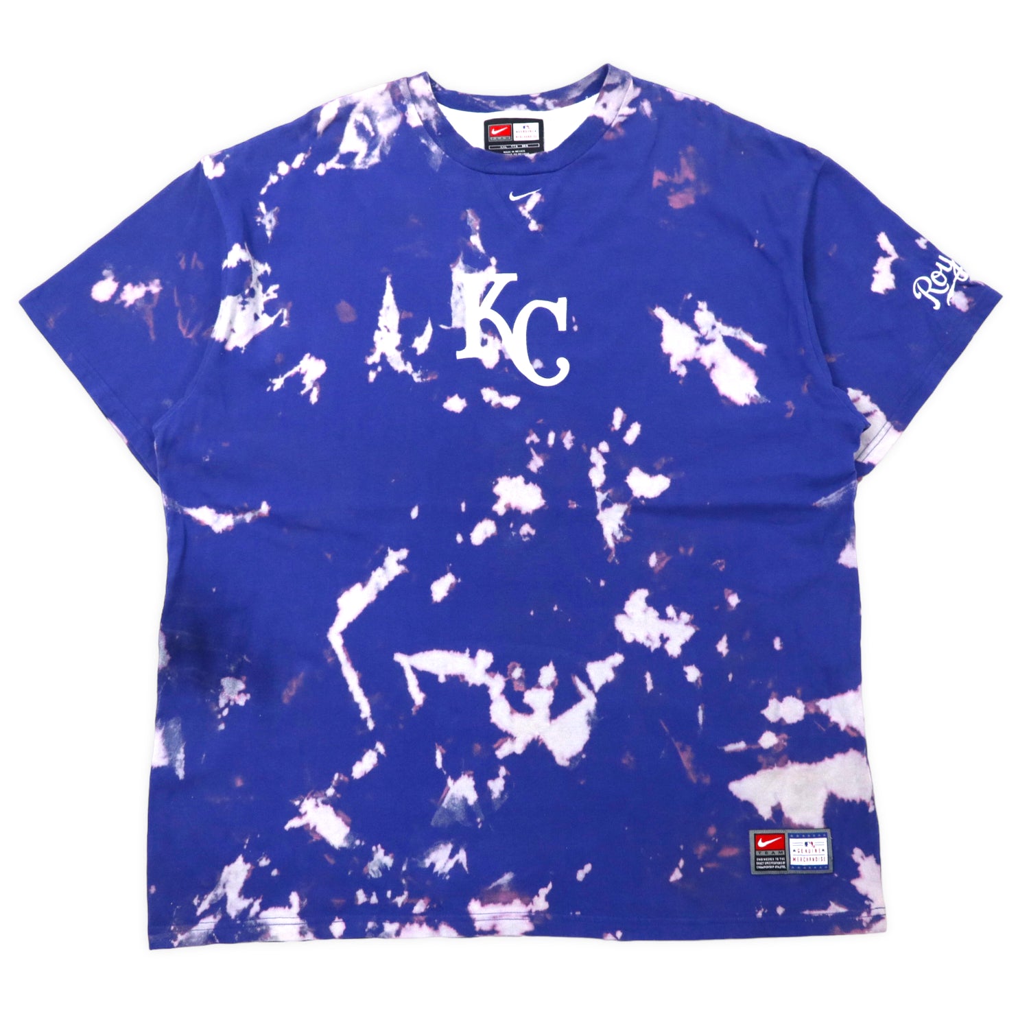 NIKE TEAM 00s MLB Baseball T-SHIRT XXL Blue Cotton Tie DYE KC ...