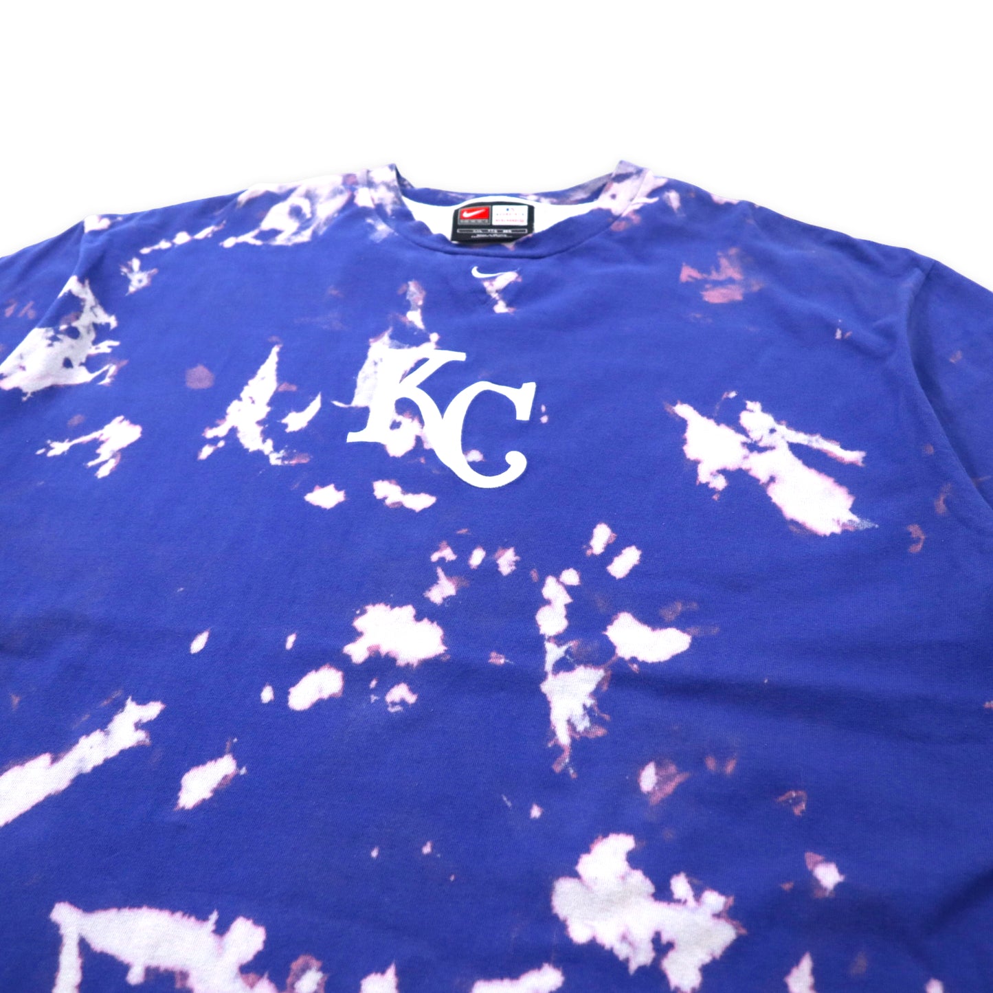NIKE TEAM 00年代 MLB ベースボールTシャツ XXL ブルー コットン タイダイ KC ROYALS センタースウォッシュ ビッグサイズ メキシコ製