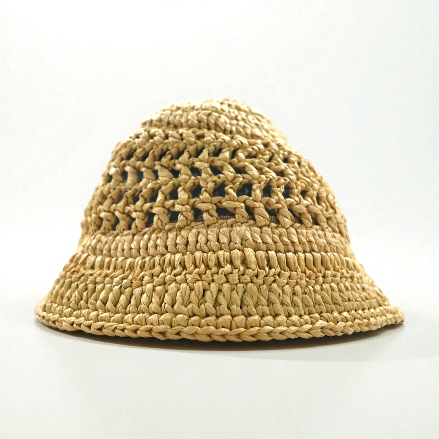PRADA ナチュラル クロシェ バケットハット ベージュ ラフィア 1HC137 2A2T イタリア製