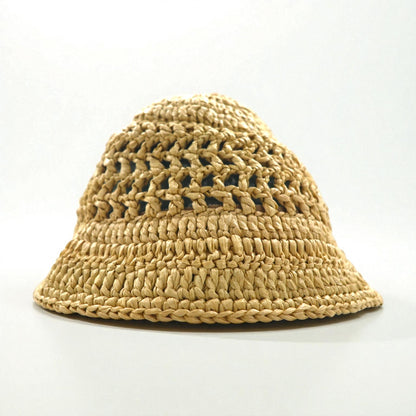 PRADA ナチュラル クロシェ バケットハット ベージュ ラフィア 1HC137 2A2T イタリア製