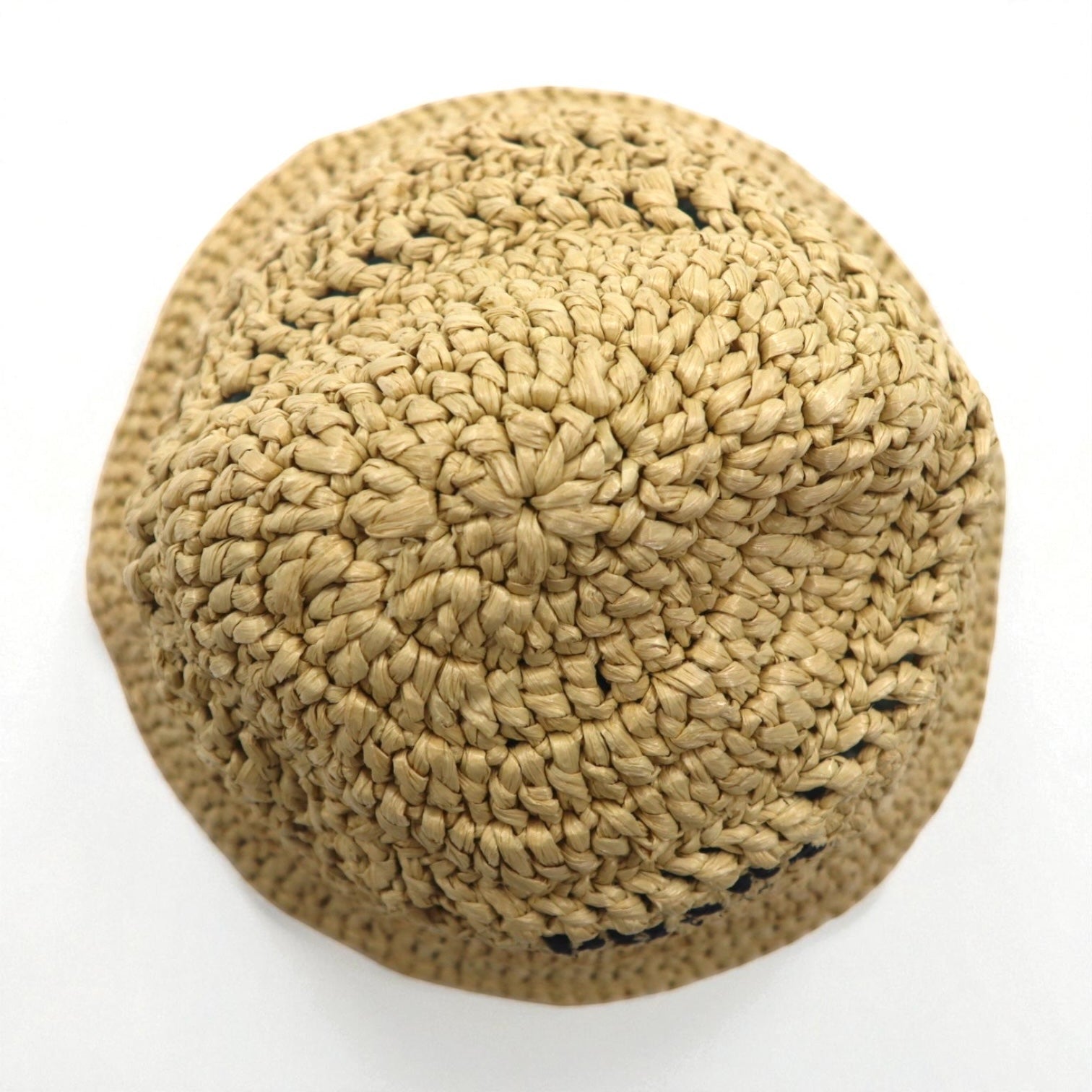 PRADA Natural Crochet Bucket Hat in Beige Raffia, 1HC137 2A2T, Made in Italy