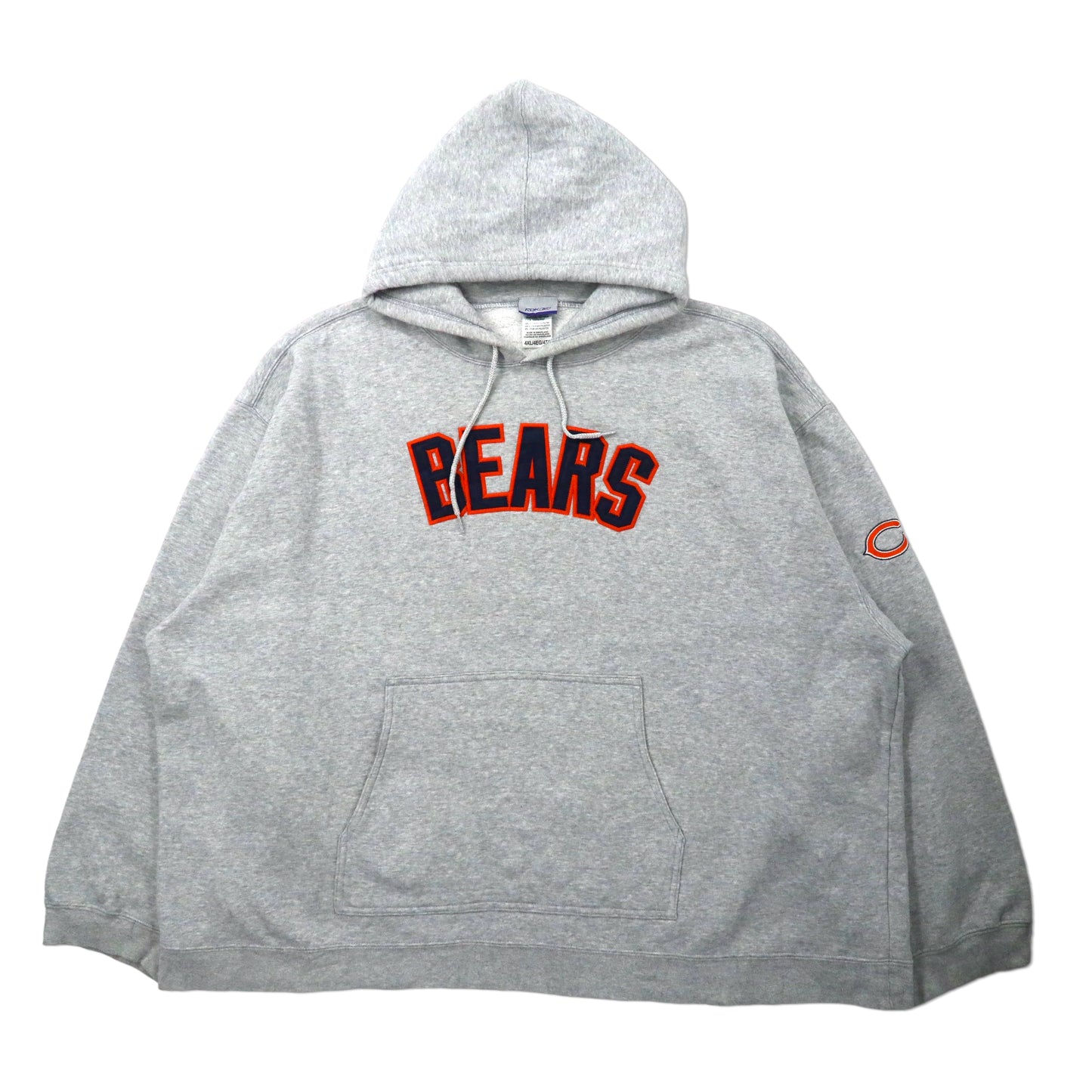 Reebok NFL Chicago Bears ビッグサイズ フットボールパーカー 4XL グレー コットン 裏起毛