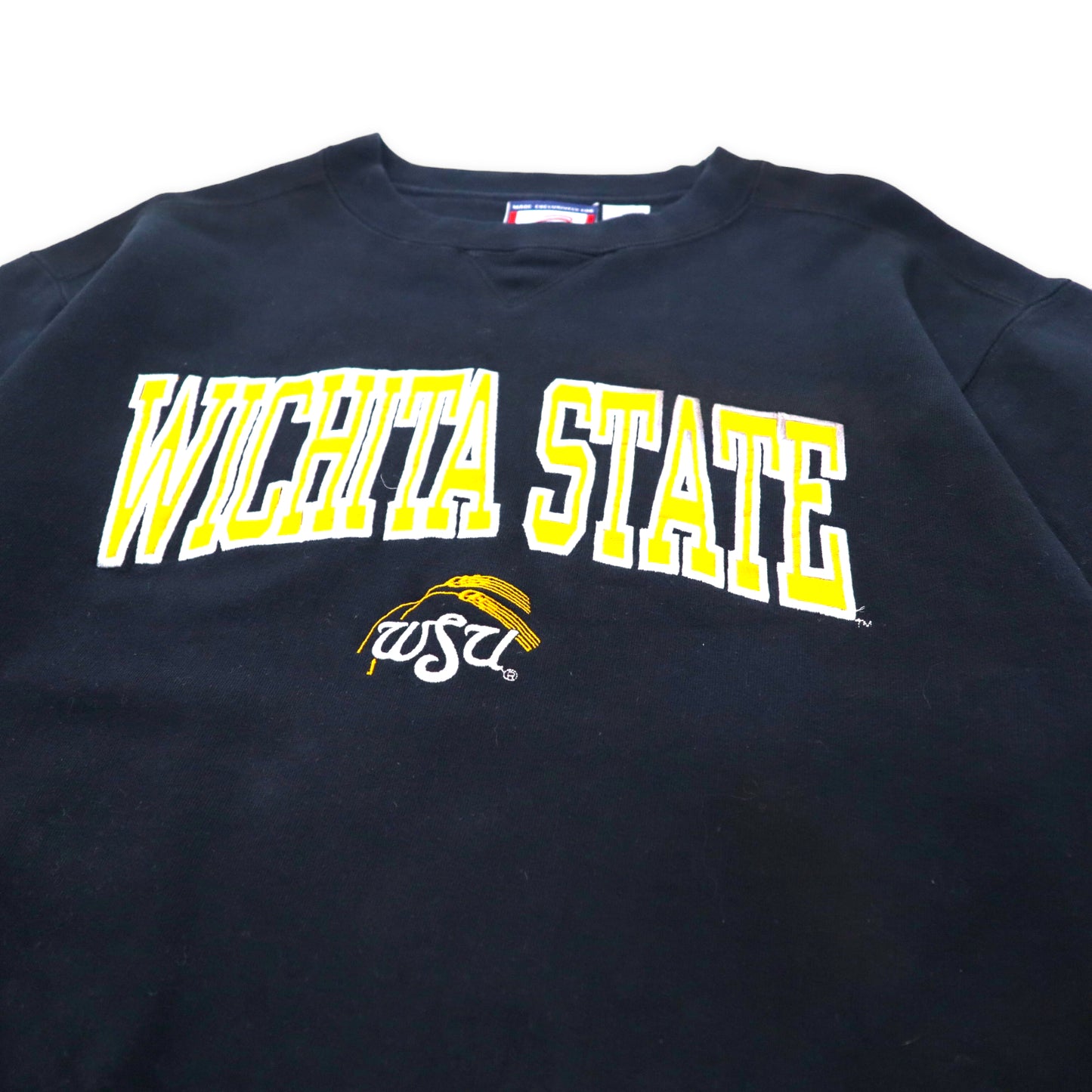 CADRE ATHLETIC 90年代 カレッジスウェット S ブラック コットン パキ綿 WICHITA STATE