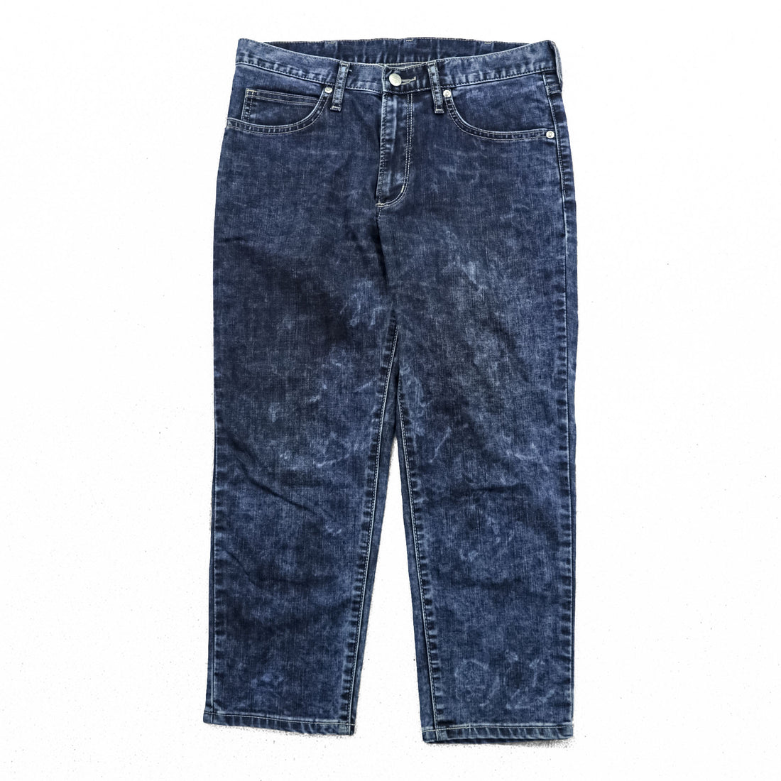 Wrangler ケミカルウォッシュ テーパード デニムパンツ ジーンズ M ブルー ストレッチ WM0167