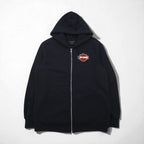 HARLEY DAVIDSON Zip Hoodie, XL, Black, Cotton, Double-Sided Print