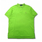 Polo by Ralph Lauren 90s Polo Shirt, Size XL, Green Cotton, Pique, Small Pony Embroidery, Made in Peru