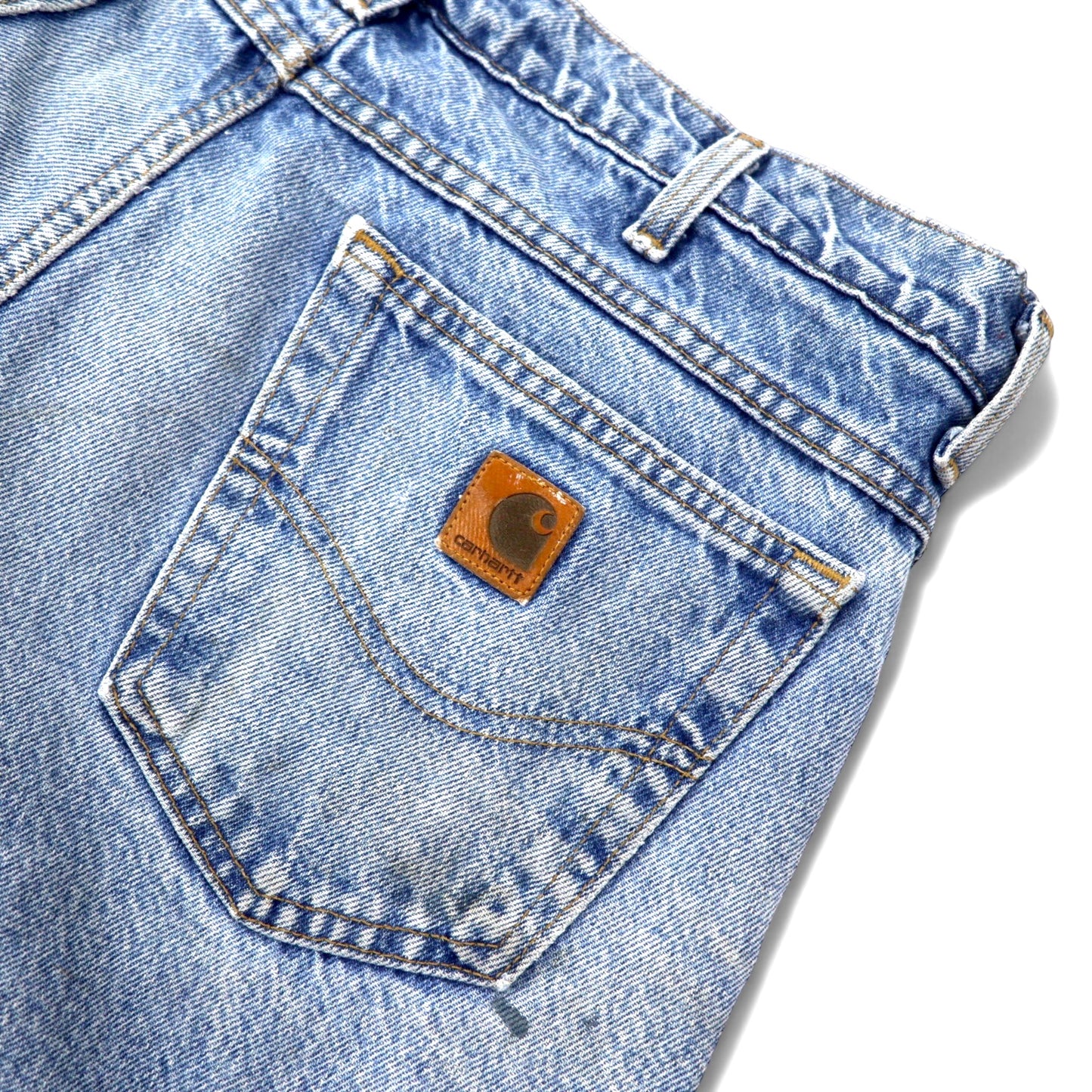 carhartt USA製 90年代 バギー デニムパンツ 38 ブルー コットン 裏地チェック B21DST