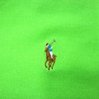 Polo by Ralph Lauren 90s Polo Shirt, Size XL, Green Cotton, Pique, Small Pony Embroidery, Made in Peru