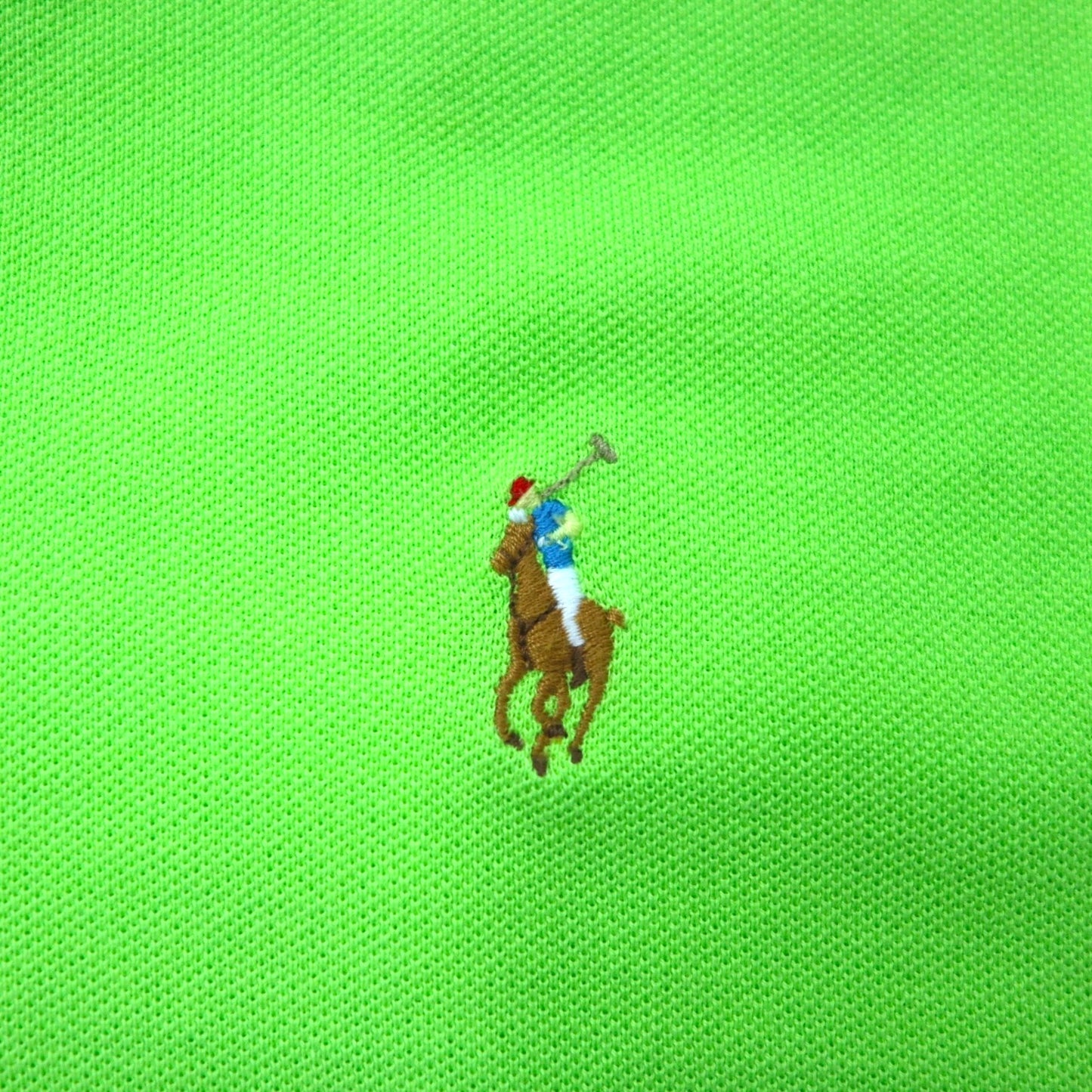 Polo by Ralph Lauren 90年代 ポロシャツ XL グリーン コットン 鹿の子 スモールポニー刺繍 ペルー製