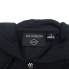 HARLEY DAVIDSON Zip Hoodie, XL, Black, Cotton, Double-Sided Print