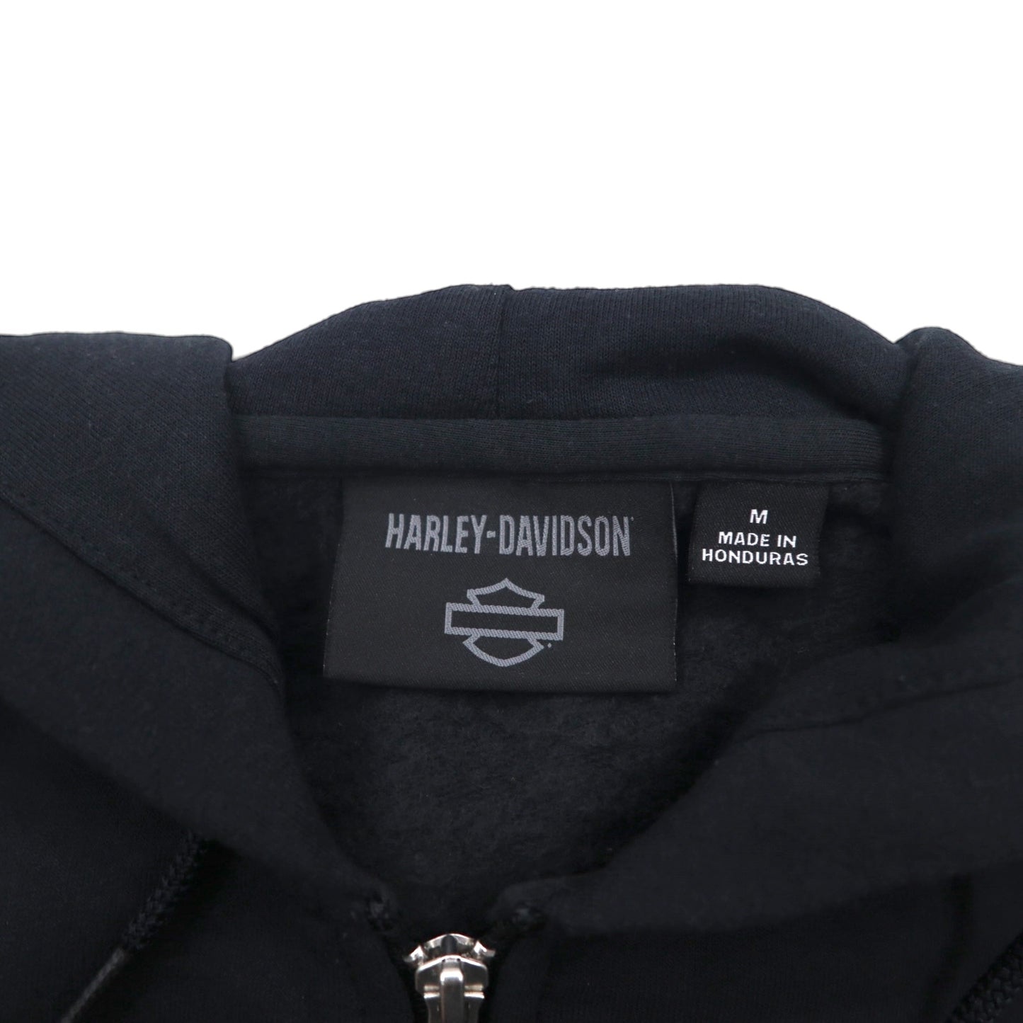 HARLEY DAVIDSON ジップパーカー XL ブラック コットン 両面プリント