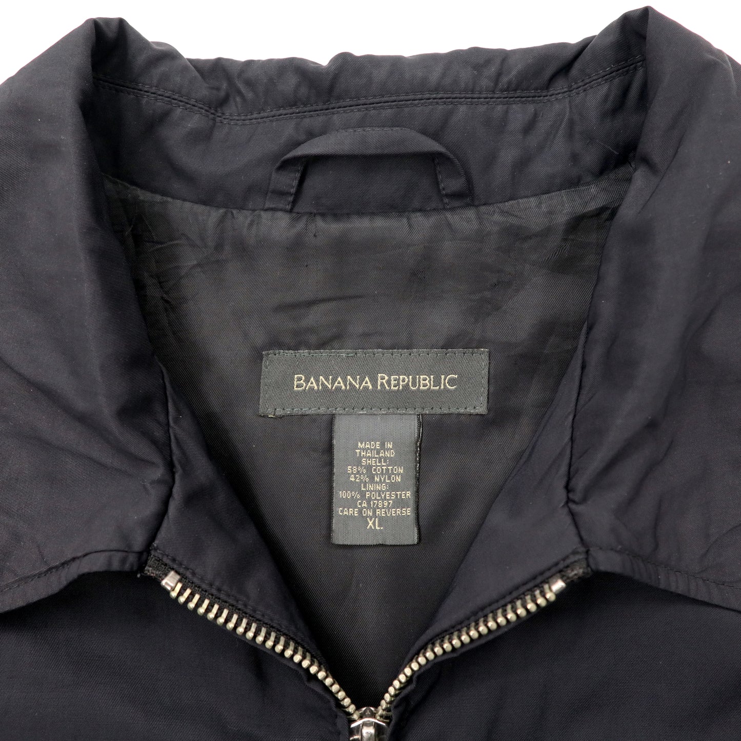 BANANA REPUBLIC スウィングトップ ハリントンジャケット XL ブラック コットン ナイロン