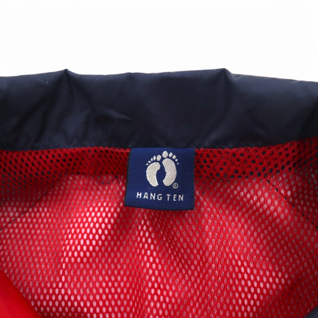 HANG TEN 00s Nylon Jacket Track Jacket Jersey L Red One Point Logo Embroidery