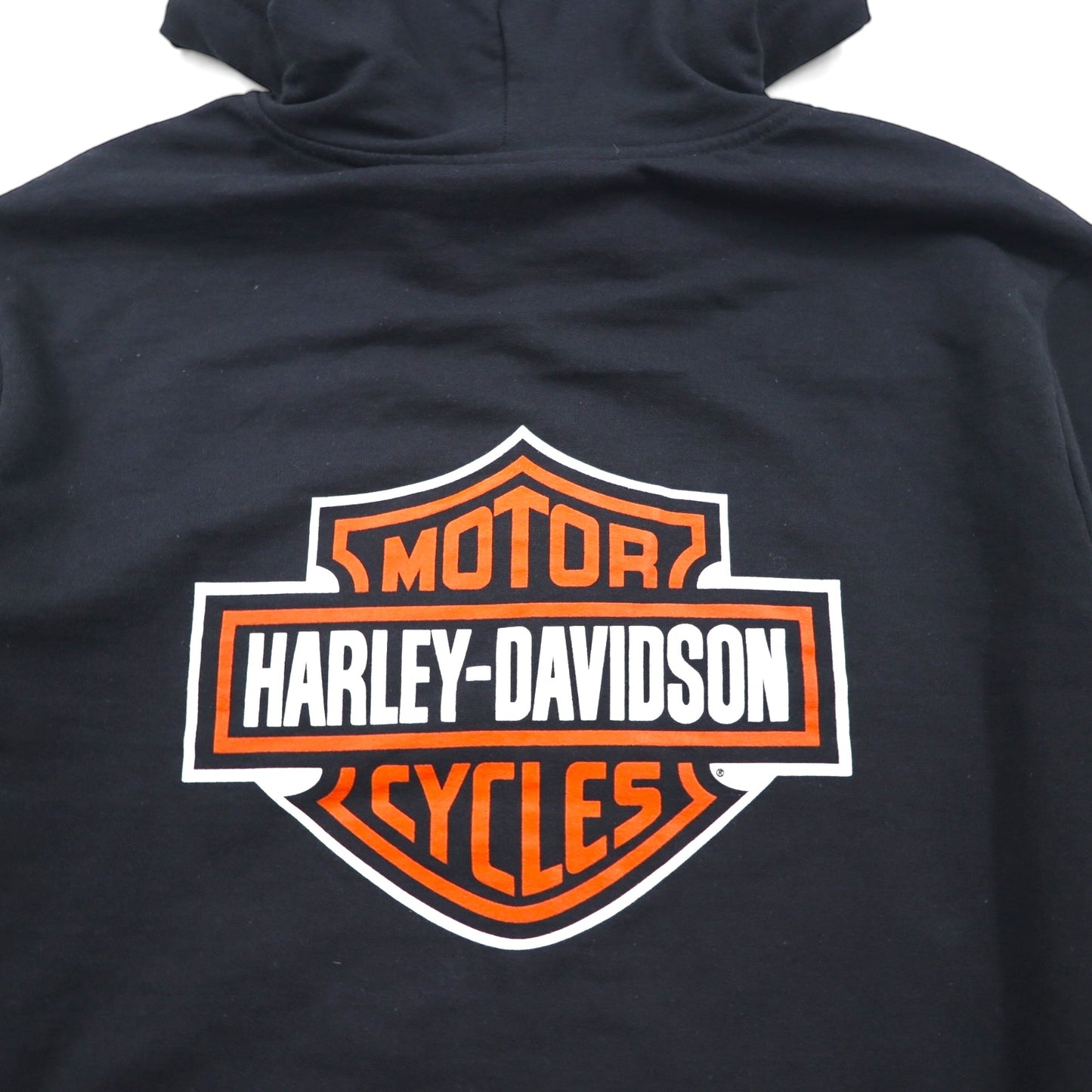 HARLEY DAVIDSON ジップパーカー XL ブラック コットン 両面プリント