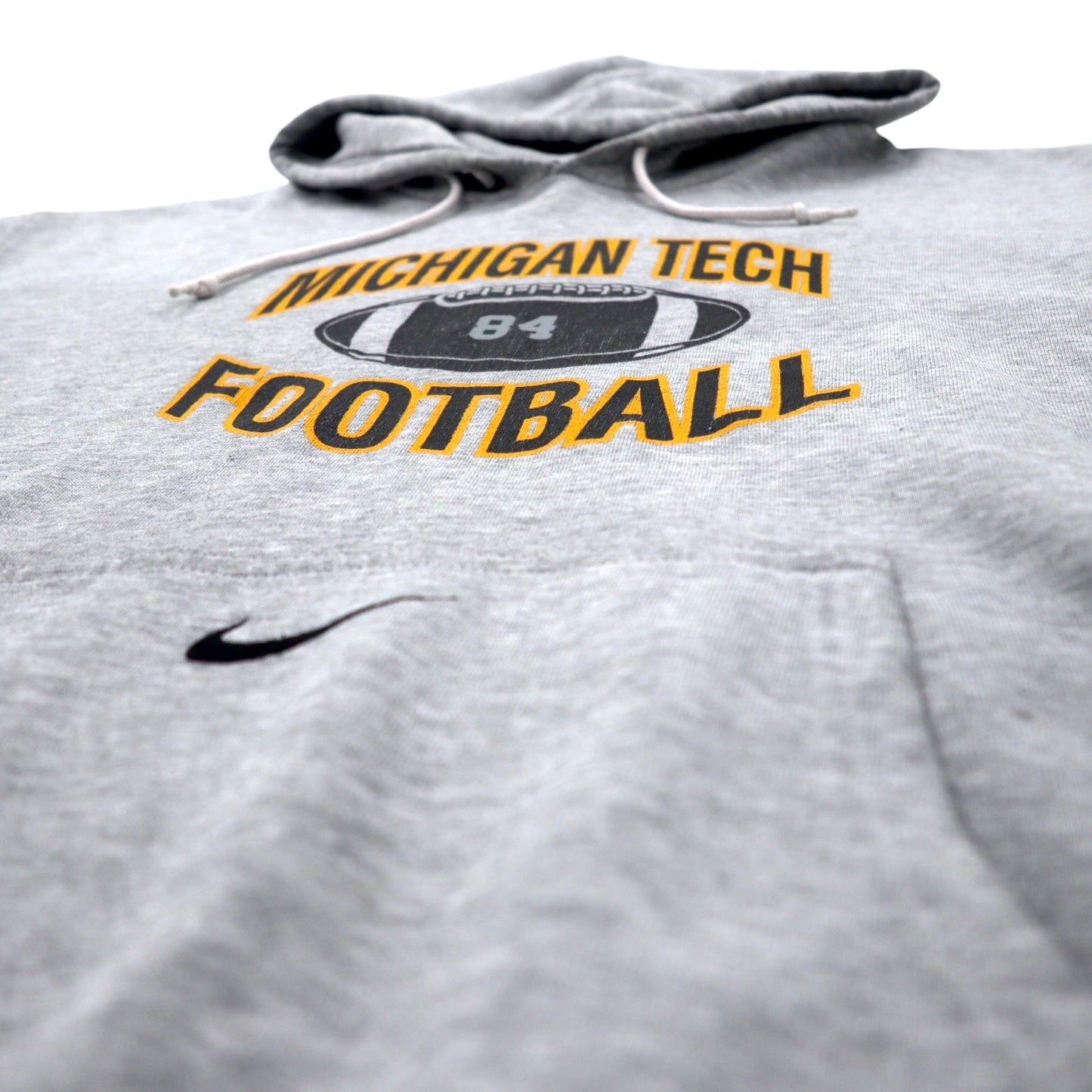 NIKE 90年代 TEAMタグ プルオーバー パーカー XXL グレー スウォッシュ コットン カレッジ フットボール プリント MICHIGAN TECH FOOTBALL メキシコ製