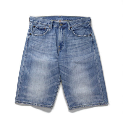Levi's 503 ショート デニムパンツ ハーフパンツ Ｍ インディゴ ブルー レザーパッチ ジッパーフライ 503-0035
