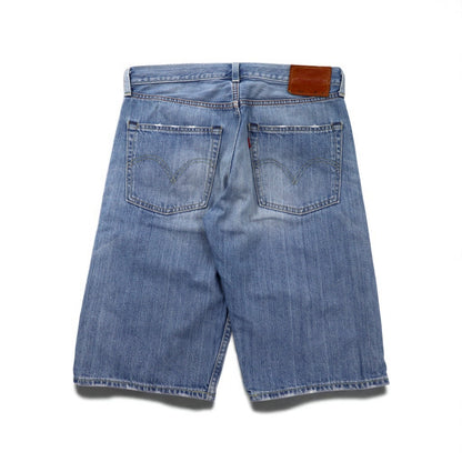 Levi's 503 ショート デニムパンツ ハーフパンツ Ｍ インディゴ ブルー レザーパッチ ジッパーフライ 503-0035