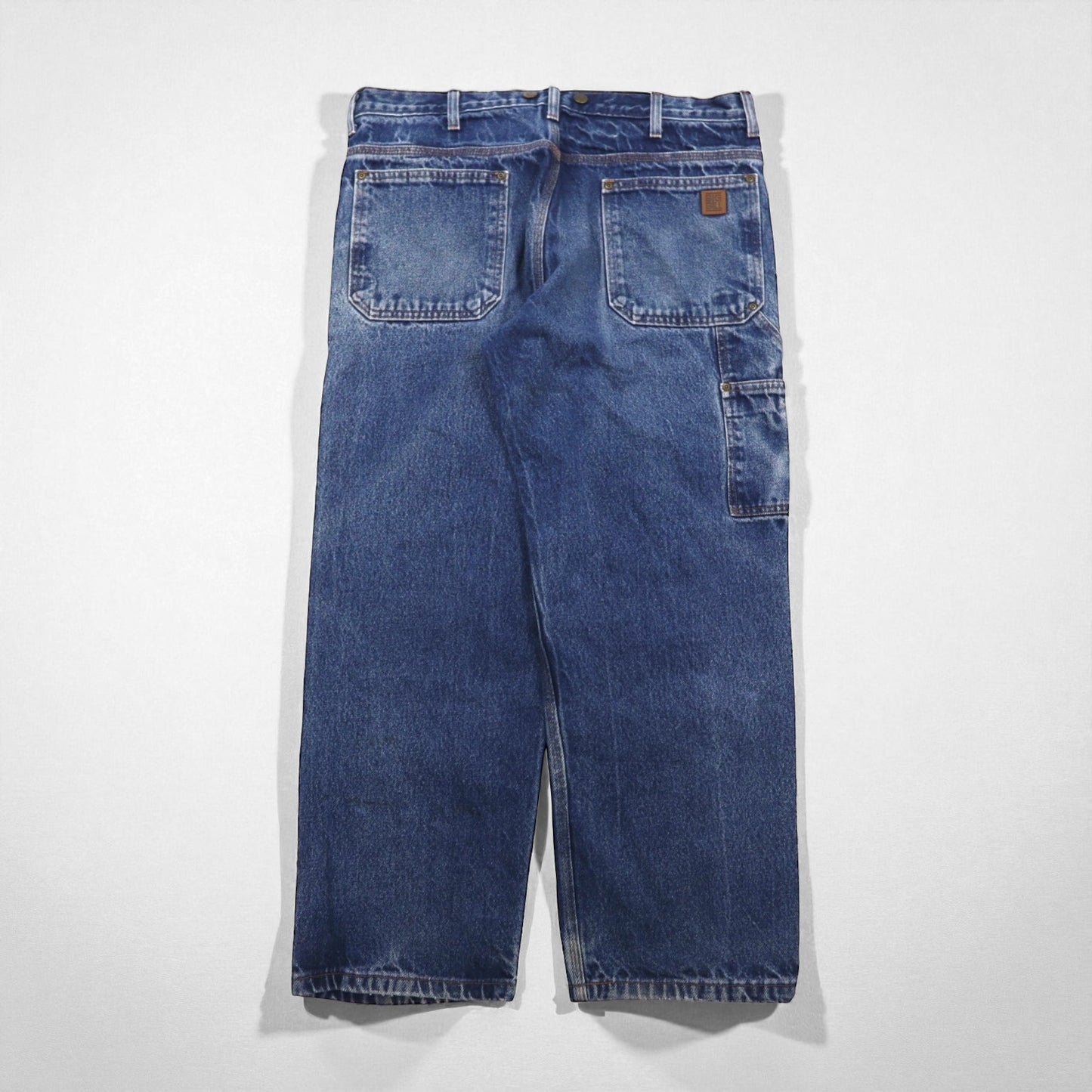 80s Vintage Carpenter Pants, Denim Jeans, Painter Pants, Size XL, Indigo, Big Bill, Suspender Buttons, Made in Canada