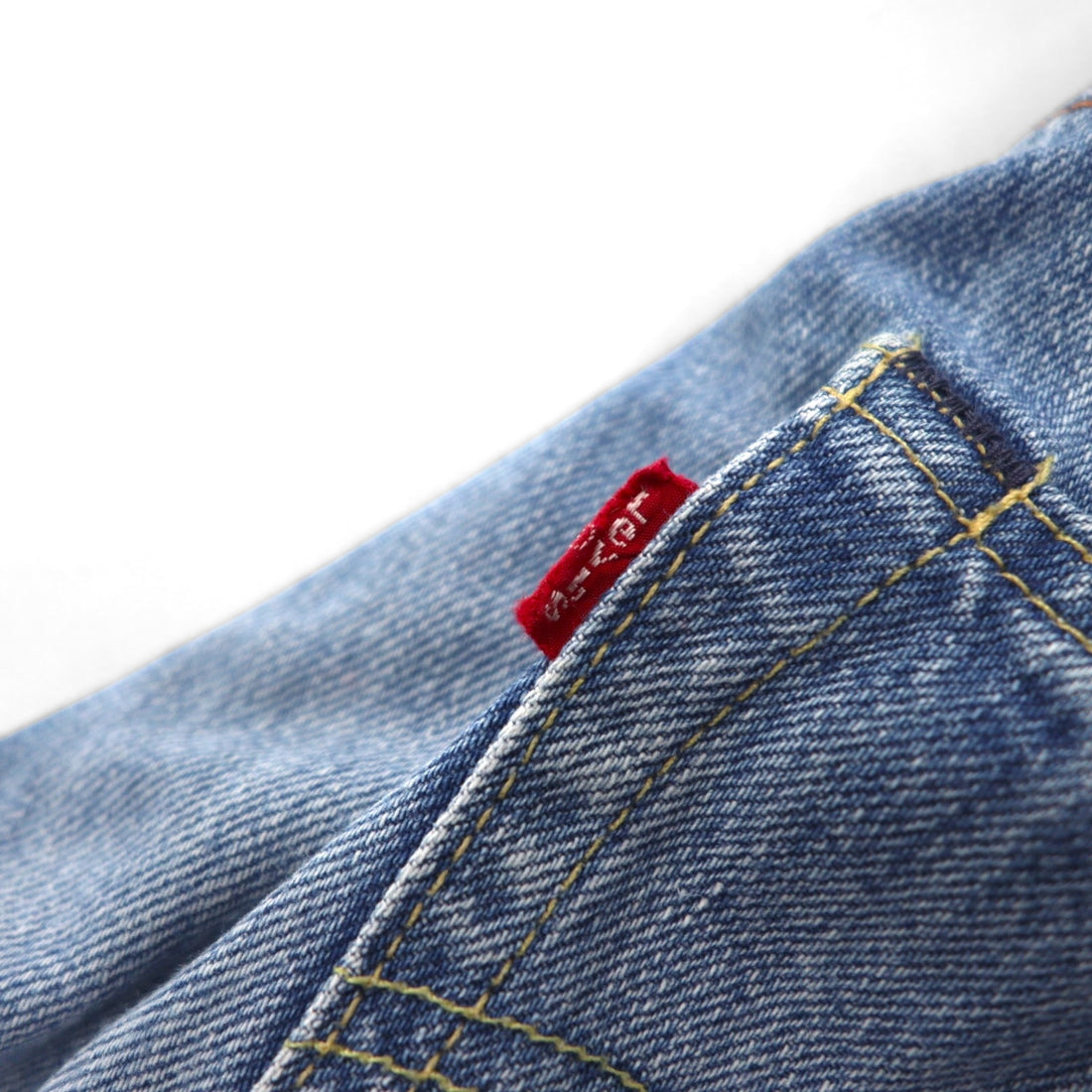 Levi's 503 ショート デニムパンツ ハーフパンツ Ｍ インディゴ ブルー レザーパッチ ジッパーフライ 503-0035