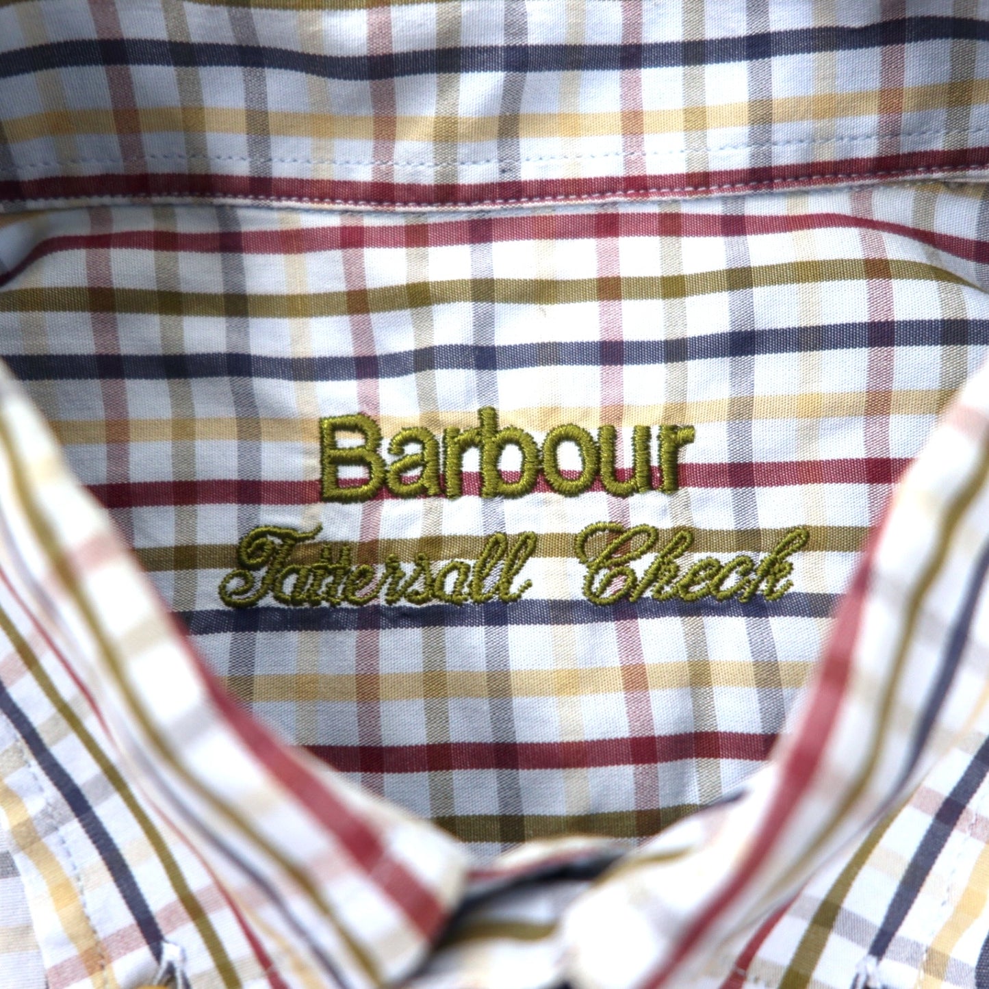 Barbour 半袖 ボタンダウンシャツ L ブルー チェック コットン ポルトガル製