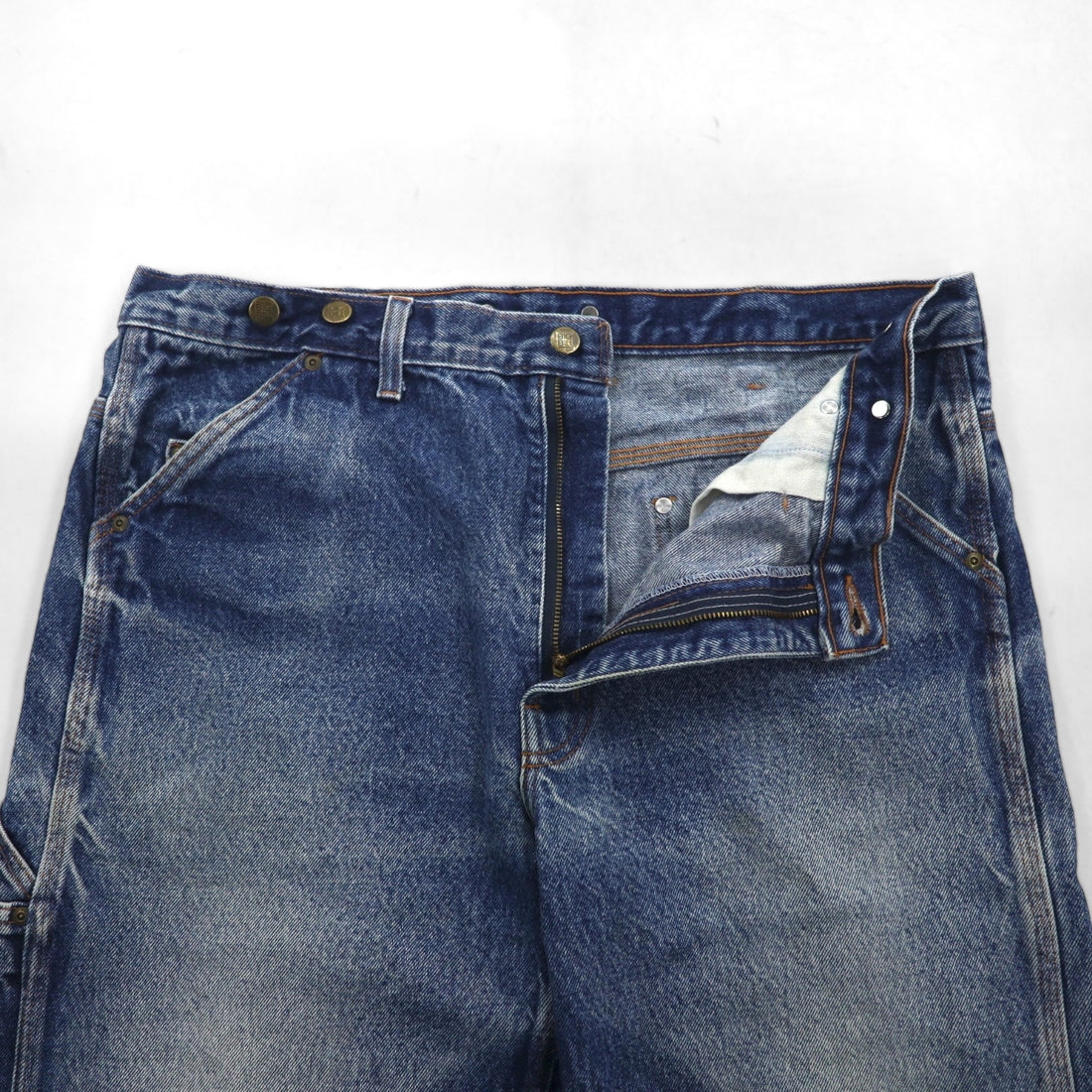 80s Vintage Carpenter Pants, Denim Jeans, Painter Pants, Size XL, Indigo, Big Bill, Suspender Buttons, Made in Canada