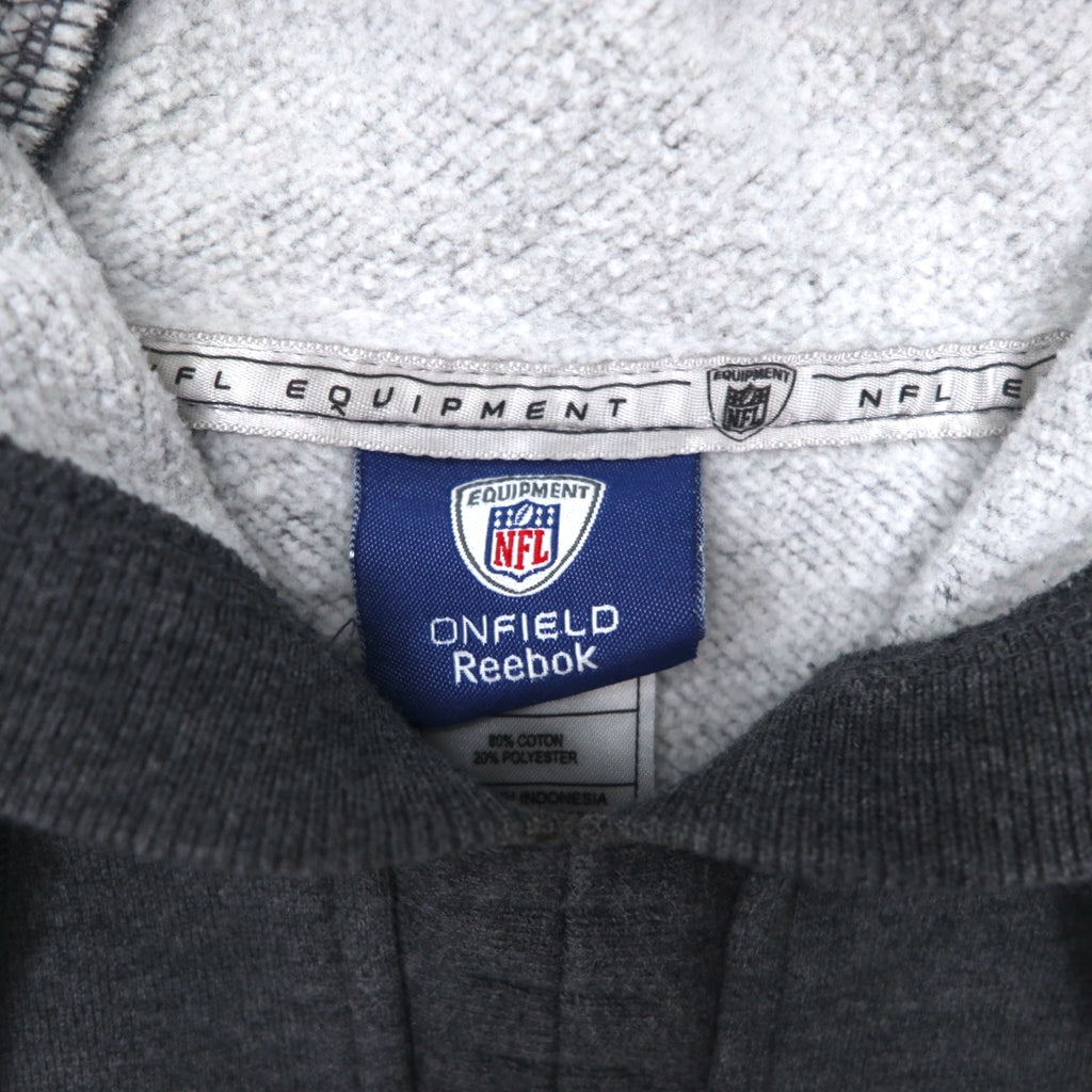 Reebok Pullover Hoodie 2XL Grey Fleece Lining Front Pocket NFL Houston Texans Big Size