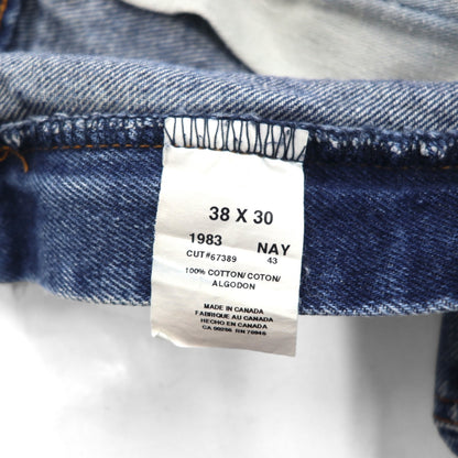 80s Vintage Carpenter Pants, Denim Jeans, Painter Pants, Size XL, Indigo, Big Bill, Suspender Buttons, Made in Canada