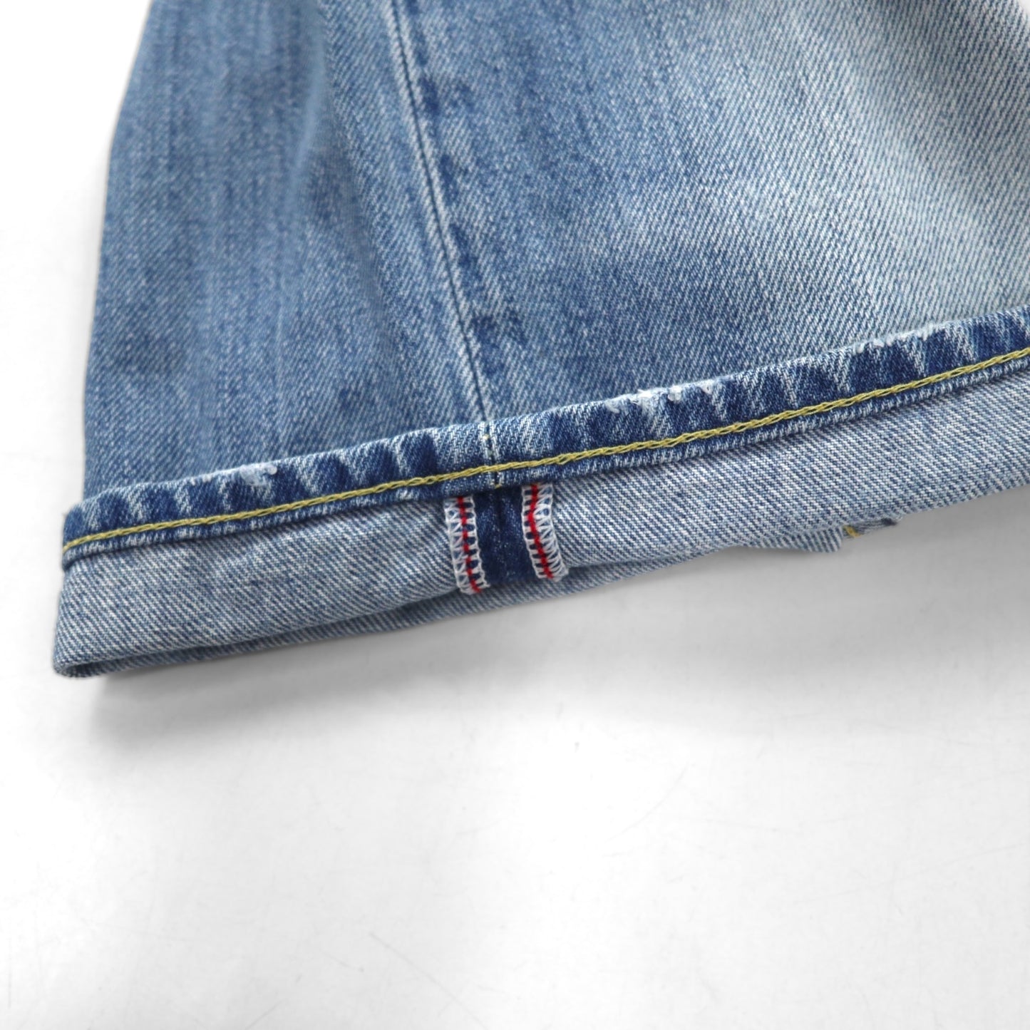 Levi's 503 ショート デニムパンツ ハーフパンツ Ｍ インディゴ ブルー レザーパッチ ジッパーフライ 503-0035