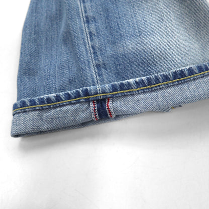 Levi's 503 ショート デニムパンツ ハーフパンツ Ｍ インディゴ ブルー レザーパッチ ジッパーフライ 503-0035